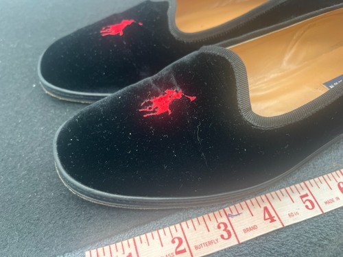 vintage ralph lauren slipper shoes black velvet size 9 polo shoes dress fancy - Picture 3 of 19
