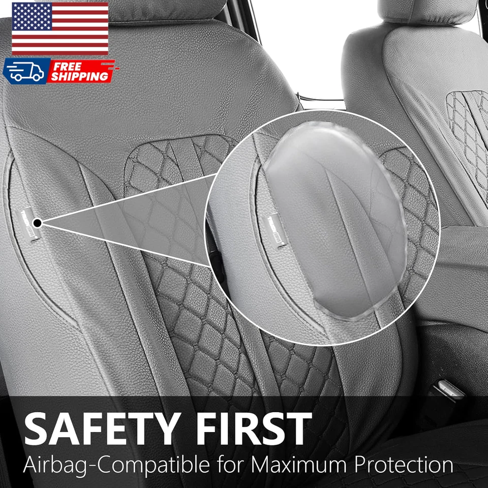 Fundas de asiento de cuero para Chevy Silverado 1500 Funda de asiento de coche apta para 2007-2013 Foto 2 de 4