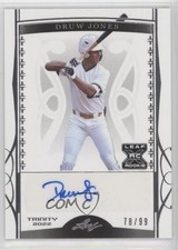 2022 Leaf Trinity Silver Foil 78/99 Druw Jones #BA-DJ1 Auto 4z8