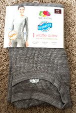 Fruit of the Loom Thermal Underwear Shirt Gray Waffle Pant Size Womens S 4 6