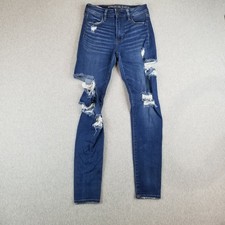 American Eagle Jeans Women's Sz 4 Blue Wash Normcore Super Stretch Indie Jegging