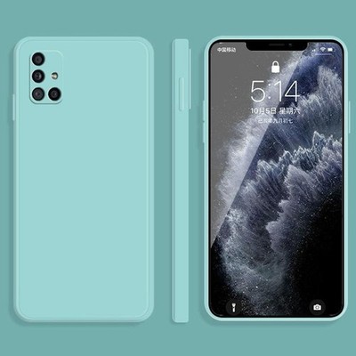 Samsung Galaxy A31 Hülle Silikon Imitat Full Sky Blue
