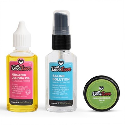 Stretch It - Ear Stretching Aftercare Trio, LobeLove, Premium Stretching... 