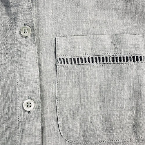 Chico’s 100% Linen Sleeveless Button Up No Iron Tunic Top Size 4 / 6 Small - Picture 10 of 16