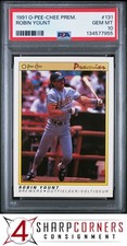 1991 O-PEE-CHEE PREMIER #131 ROBIN YOUNT BREWERS HOF PSA 10