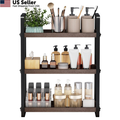 HNRLOY Bathroom Counter Organizer,Bathroom Countertop 3 Tier, Brown 3 Tier