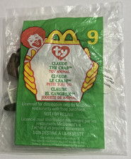CLAUDE THE CRAB 9 McDonald's Happy Meal BEANIE BABIES SEALED NEW 1999