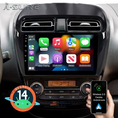 9'' Autoradio Für Mitsubishi Mirage Space Star Android14 GPS Navi Carplay RDS BT