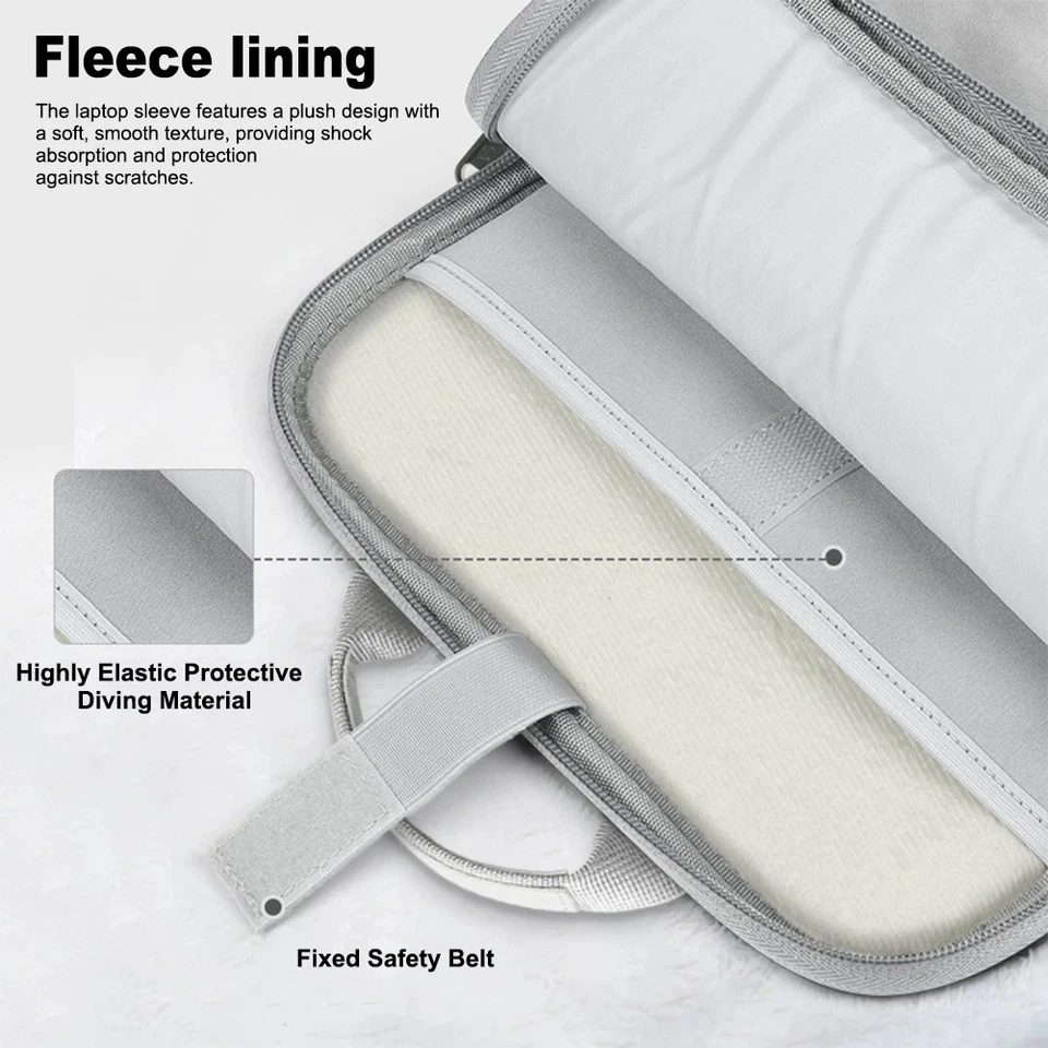 For iPad 9-13 Inch Tablet Sleeve Bag Handle Carrying Case with Shoulder Strap - Image 4 of 4