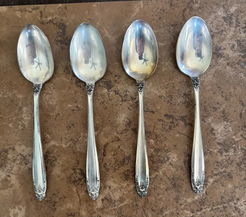 Set/4 International PRELUDE Sterling Silver Teaspoons