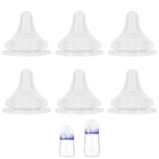 Silicone Nipple for Lansinoh Anti-Colic Baby Bottle, Fast Flow, Size L, 6M , 6 C