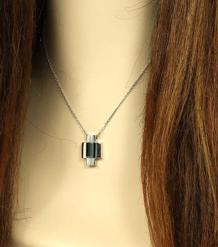 Colgante Gucci Topacio Oro Cruz Blanca 18k con Cadena Foto 3 de 4