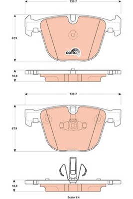 TRW Bremsbelagsatz Scheibenbremse COTEC GDB1857 für BMW F07 F01 F03 F02 F04 7er
