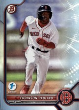 2022 Bowman Draft 1st Edition #BD-62 Eddinson Paulino BOS Red Sox Sky Blue Foil