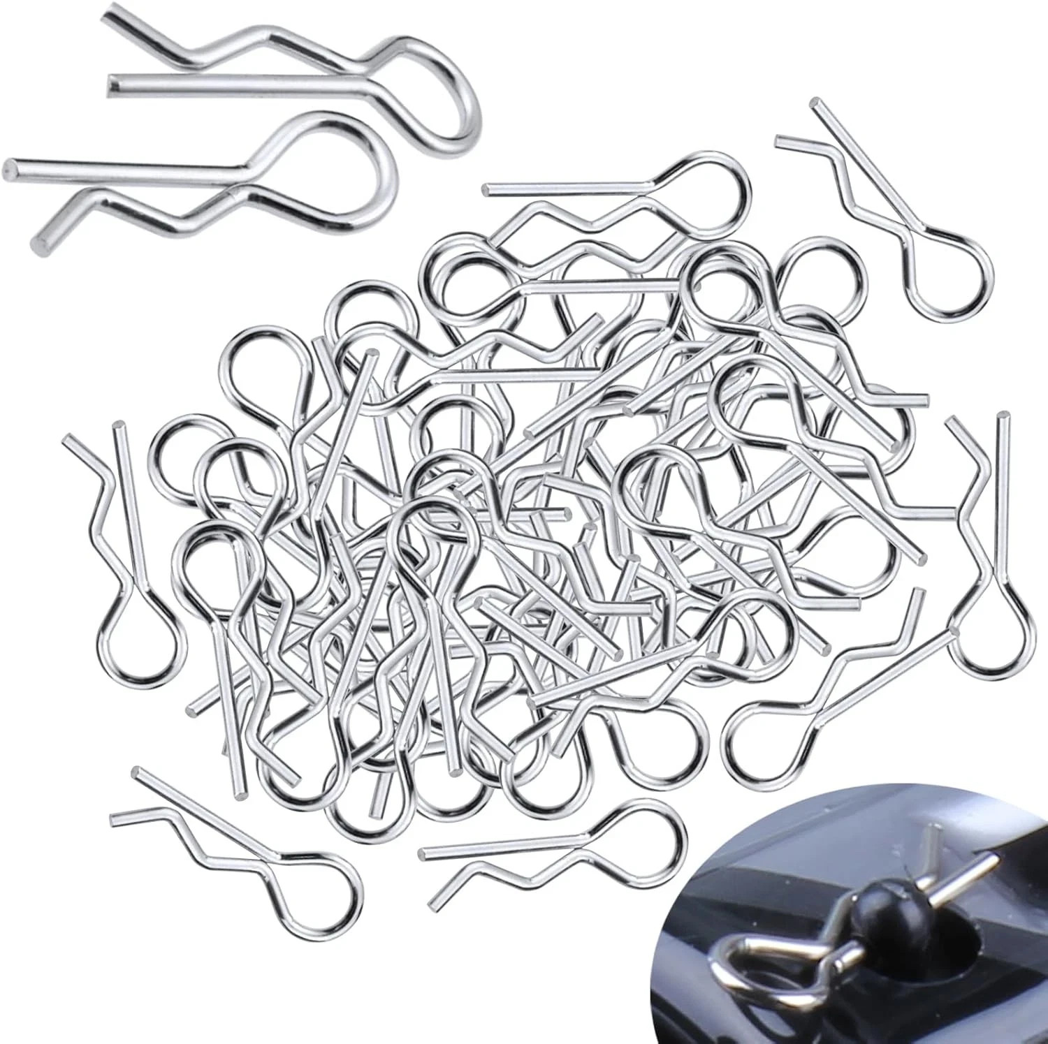 Body Clips Bent Springy R Pins For 1/5th 1/8th Scale...