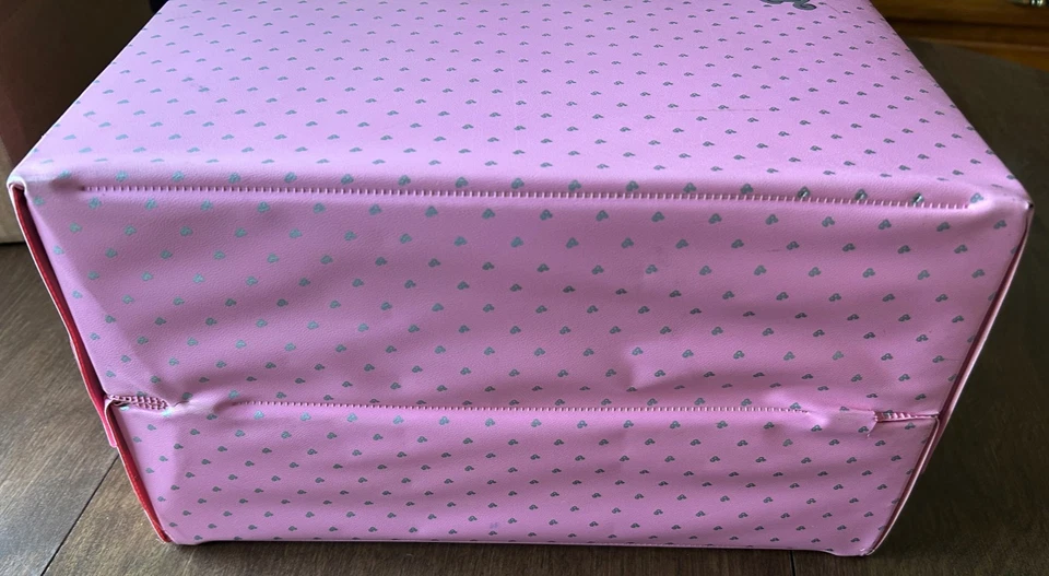 Vintage 1985 Mattel BARBIE Pink Double FASHION DOLL CASE Carrying Trunk w Latch - Image 2 of 4