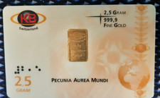 2.5g Gold Bar 999.9 Gold in Card, KB Switzerland 4195.36 per troy oz