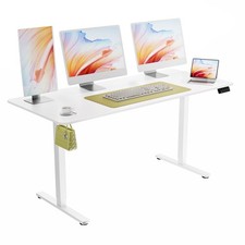 63" Electric Standing Desk, Adjustable Height, Sit Stand Up Desk for Home Off...