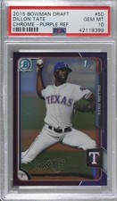 2015 Bowman Draft Chrome Purple Refractor /250 Dillon Tate #50 PSA 10 GEM MT g6p