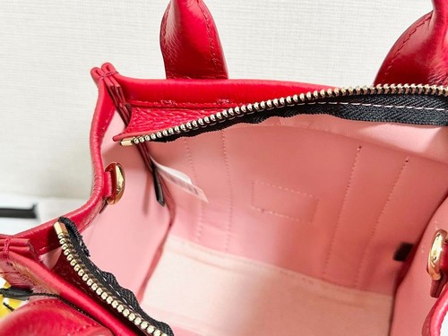 NEW MARC JACOBS The Mini Tote Bag Leather True Red 617 Crossbody 2 Way With Tag - Picture 7 of 10