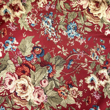 Ralph Lauren Chaps Summerton Standard 2 Pillow Shams Red Floral Rose Houndstooth
