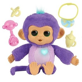Fingerlings Care n Cuddles Interactive Baby Monkey, Sunny - Purple