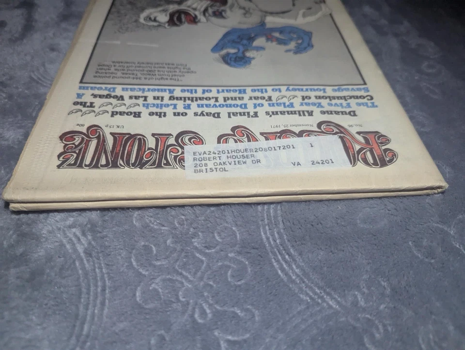 Rolling Stone Magazine #96 Nov 25, 1971 Fear & Loathing in Las Vegas Steadman Foto 4 de 4