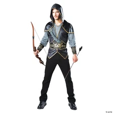 InCharacter Costumes Men's Hooded Huntsman, Grey/Black, Large