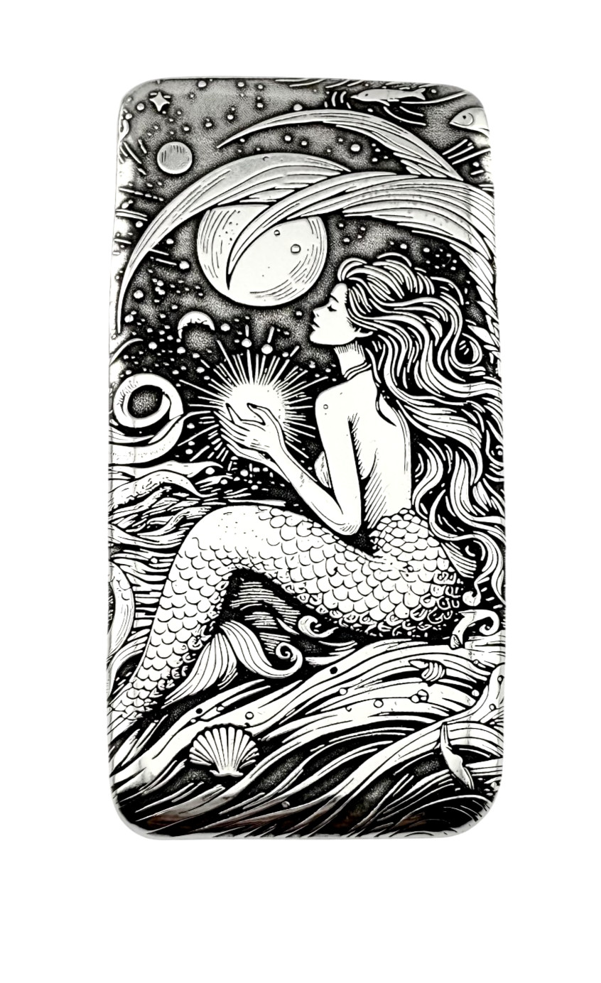 10 ozt 999 Fine Silver Art Bar- MERMAID'S - ADAMO TECHNE - Limited Edition