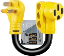 NEMA 10-30P to 14-50R 240V 30 Amp 3 Prong Dryer Male Plug to 4 Prong