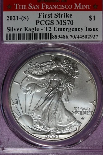 2021 S PCGS MS70 TYPE2 EMERGENCY ISSUE FIRST STRIKE AMERICAN SILVER EAGLE#B51184