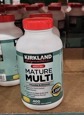 Kirkland Signature Adult 50+ Mature Multi Vitamins, Minerals 400 Tablets CALCIUM