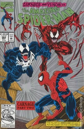 Amazing Spider-Man #362B Silver Variant Reprint VF- 7.5 1992 Stock Image