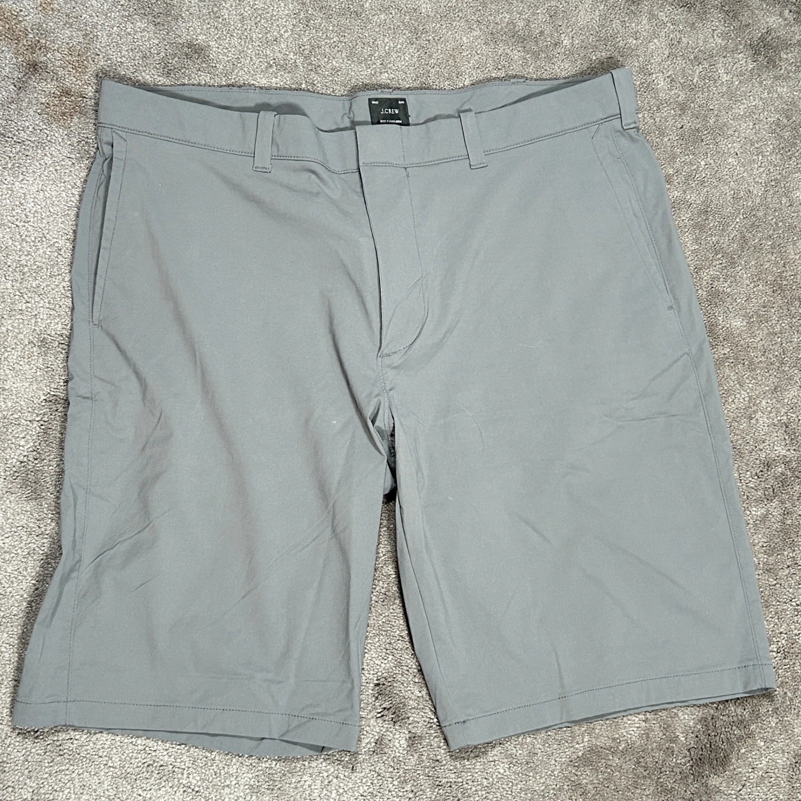 J.Crew Tech Shorts Mens 38 Gray Solid Performance Zipper Pockets H9332