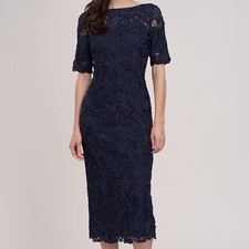 JS Collections Zaria Soutache Cocktail Dress Navy Size 6 NWT