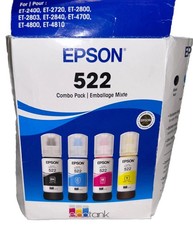 Epson 522 Genuine Ink Bottles Combo for ET-4700 4800 4810 Printer-4 Packs