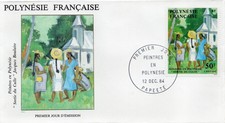 FDC / PREMIER JOUR POLYNESIE PAPEETE PEINTRES EN POLYNESIES 1984 /  J. BOULAIRE