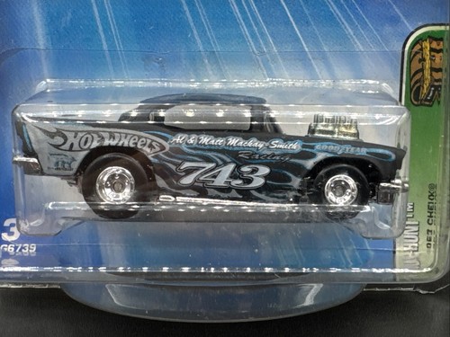 2005 Hot Wheels BLACK 57 CHEVY Treasure Hunt CHROME RIM VARIATION free shipping - Picture 2 of 4