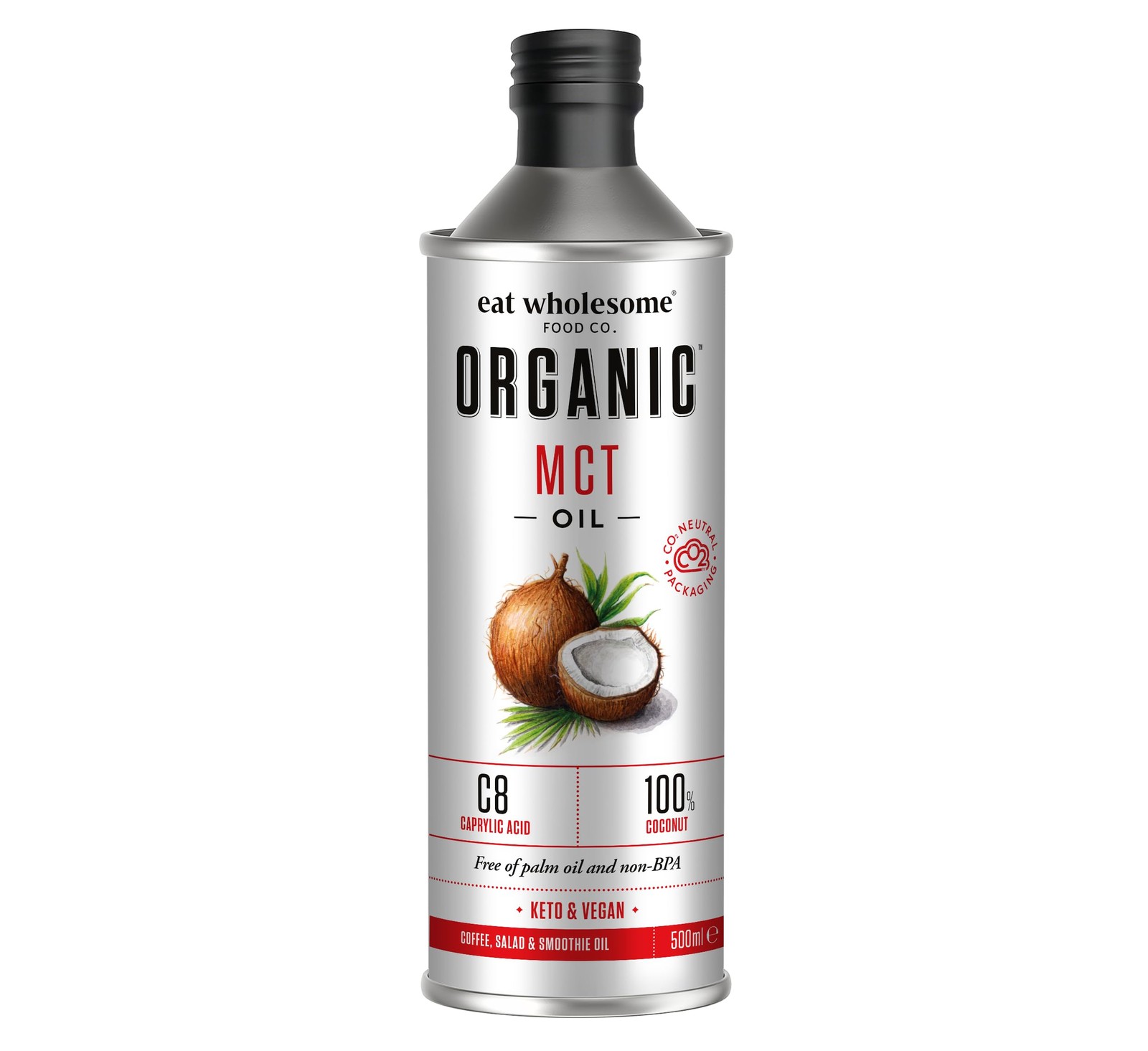 Eat Wholesome Organic Mct Oil 500Ml – High C8 Coconut Oil - Image 3