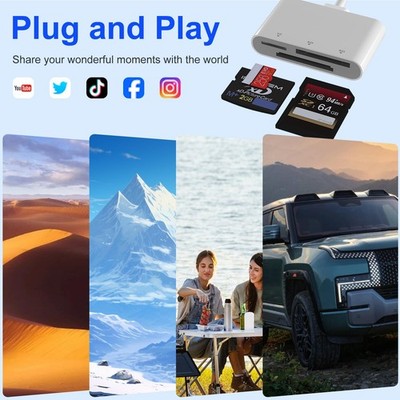 3-in-1 SD Kartenleser USB C - Adapter Für SD/MicroSD/XD Karten Für IPhone, IPad & PC