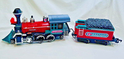 Vtg 1993 GreatLand Holiday Express Train Locomotive & Coal Car G-Scale Lights Up