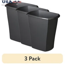 10 Gallon Plastic Trash Can Open Top Wastebasket Garbage Bin Kitchen Garage New