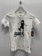 Vintage COSMIC Emily The Strange T-Shirt Sz M Made in USA Y2K White NWT