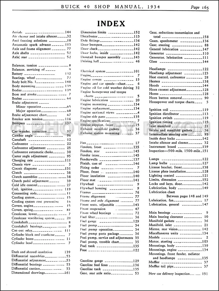 Buick Serie 40 1934-1935 Manual de taller 34-35 Libro de servicio de reparación incluye cableado Foto 2 de 4