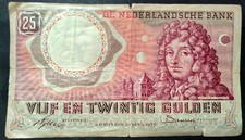 NIEDERLANDE - 25 GULDEN 1955 - BESCH&Auml;DIGT !!