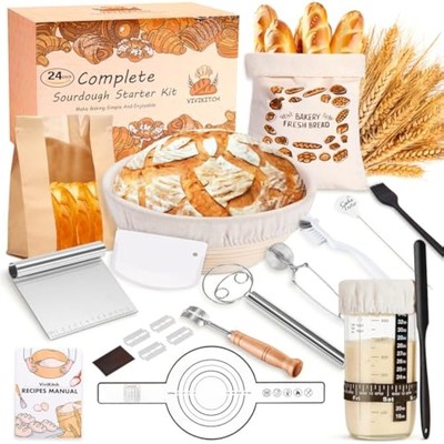 Complete Sourdough Starter Kit - 24 PCS ???????????????????????????? Sourdough Bread