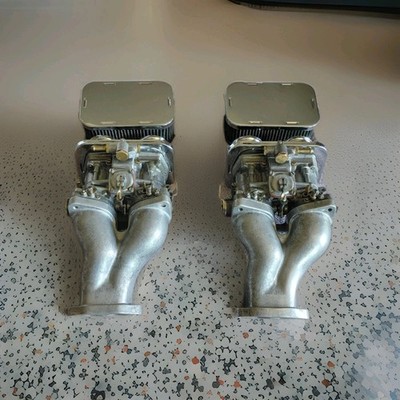 Italian Factory Matched Set 40 MM IDF carburetors  W/ volkswagen T1 Intakes