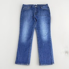 Levi's 505 Straight Leg Jeans Women 16 M 36x30 Blue Denim Mid-Rise Stretch Pants