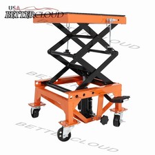 Hydraulic Motorcycle Lift Table 4 Wheels Atv Dirt Bike Scissor Jack Stand 350lbs Hydraulic Motorcycle Lift Table 4 Wheels Atv Dirt Bike Scissor Jack Stand 350lbs