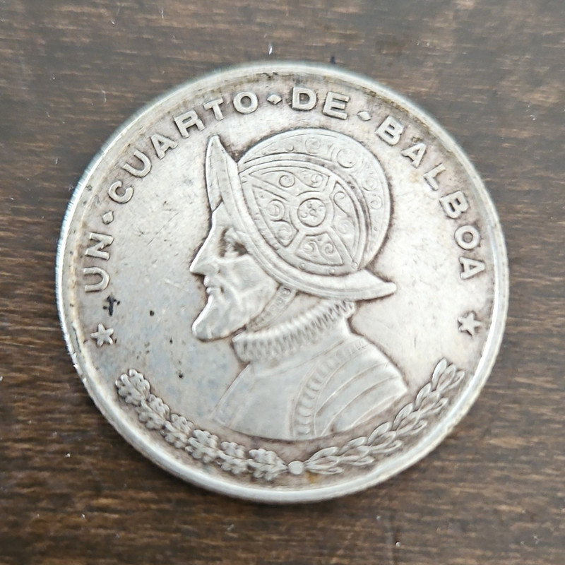 Panama 1962 Silver 1/4 Balboa Coin Un Cuarto de Balboa Uncertified